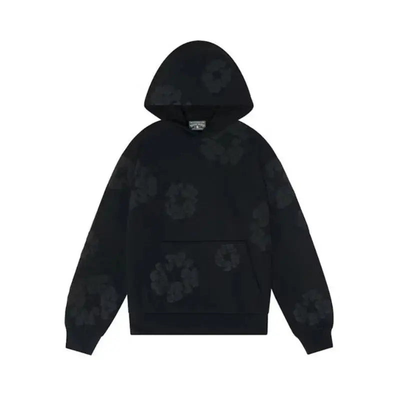 Hoodie Denim Tears Cotton Wreath Black Monochrome My Store