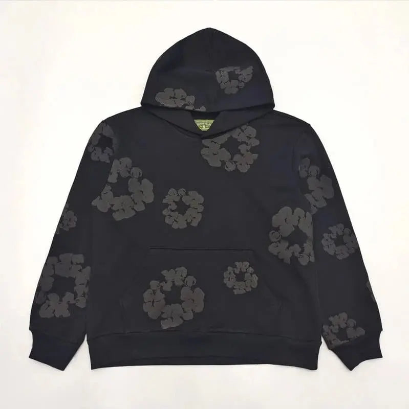 Hoodie Denim Tears Cotton Wreath Black Monochrome My Store
