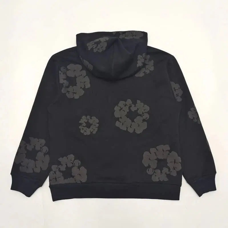 Hoodie Denim Tears Cotton Wreath Black Monochrome My Store
