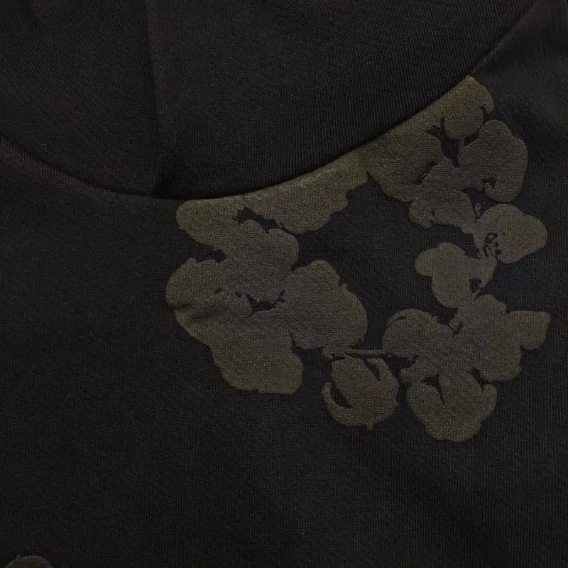 Hoodie Denim Tears Cotton Wreath Black Monochrome My Store