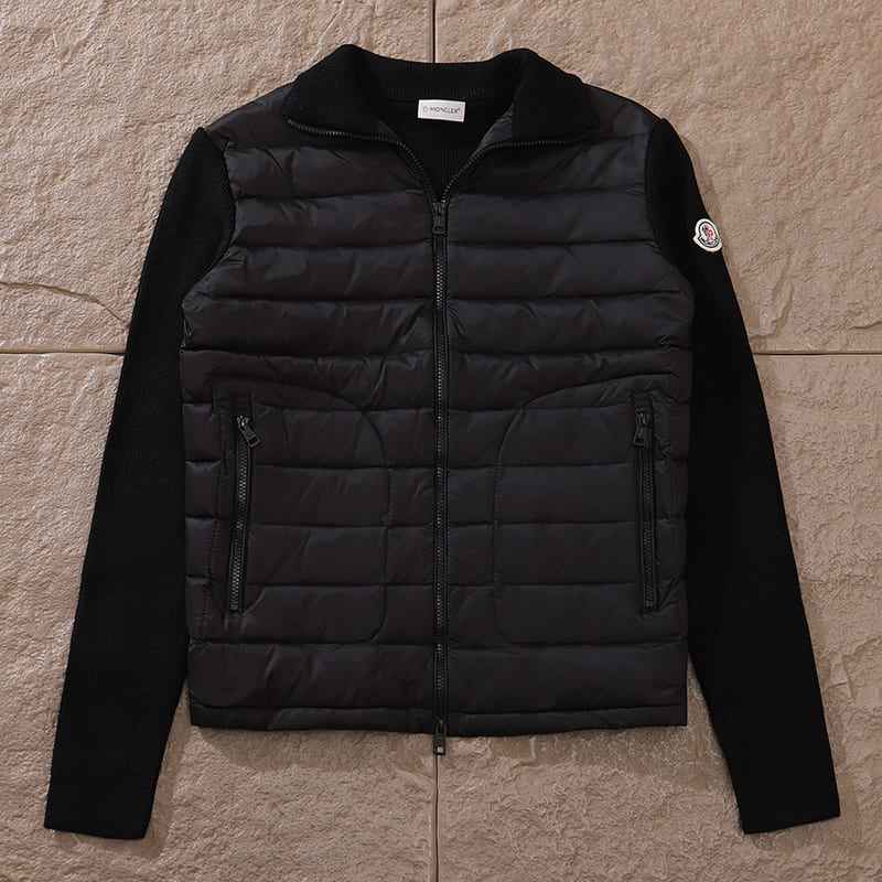 Hoodie Moncler Matelassê knitting Black My Store