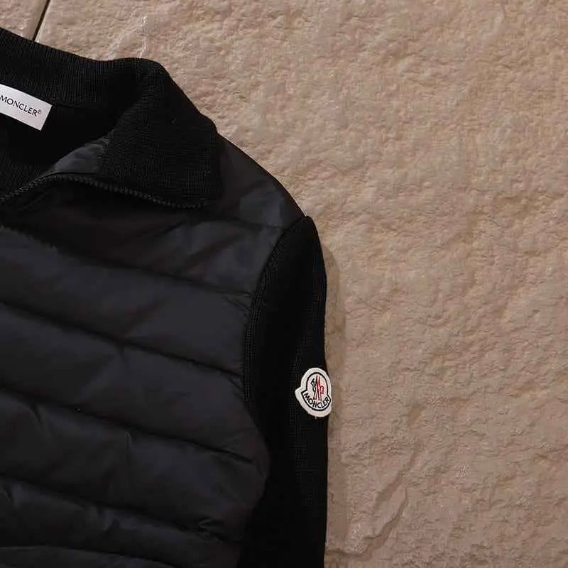 Hoodie Moncler Matelassê knitting Black My Store