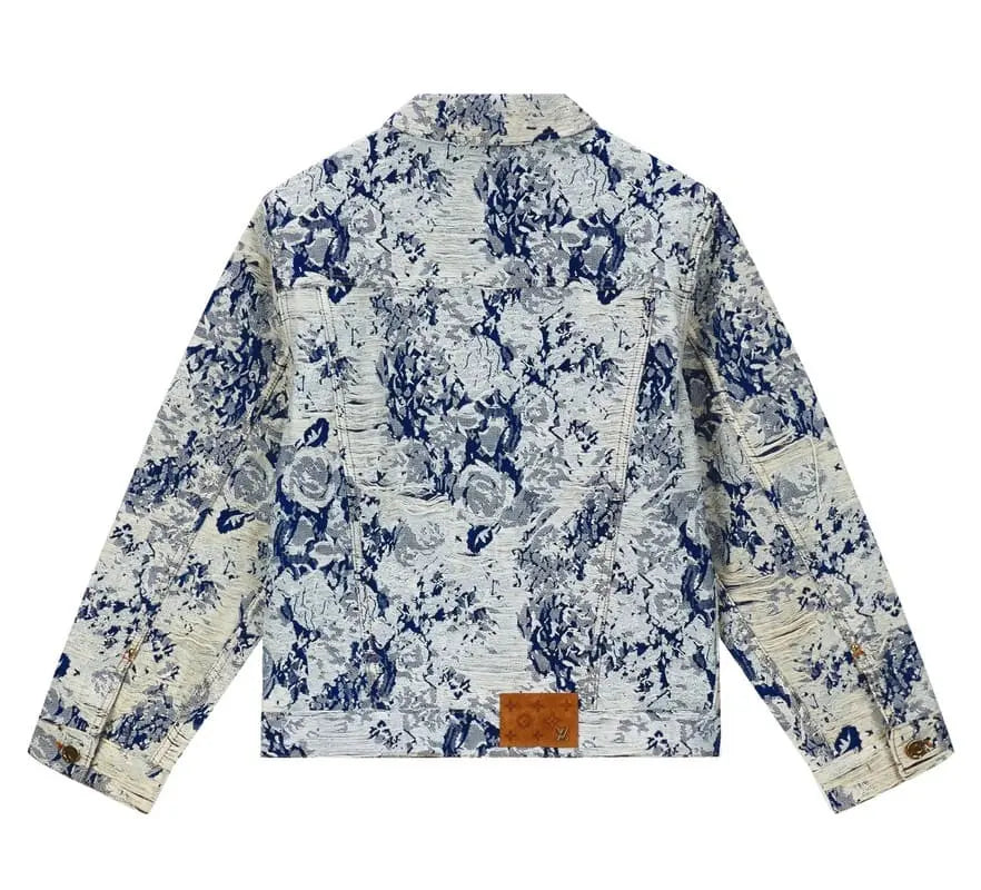 Jacket Louis Vuitton Distressed Floral Denim My Store