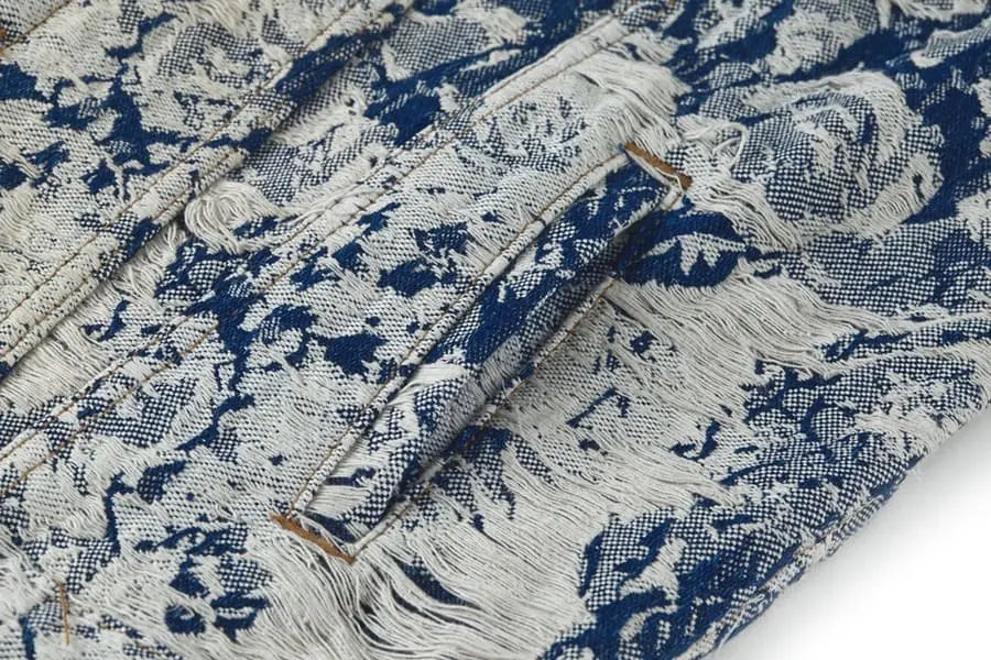 Jacket Louis Vuitton Distressed Floral Denim My Store