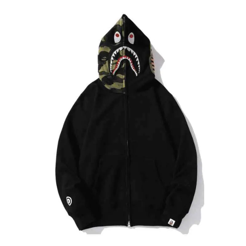 Hoodie Bape Shark Zip Black My Store