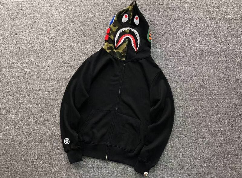 Hoodie Bape Shark Zip Black My Store