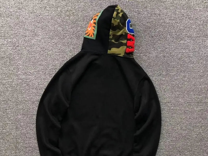 Hoodie Bape Shark Zip Black My Store