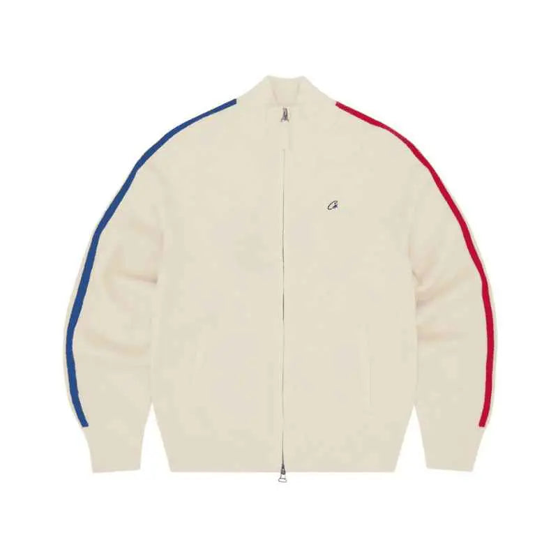 Jacket Corteiz Knit Zip Up Fleece Cream My Store