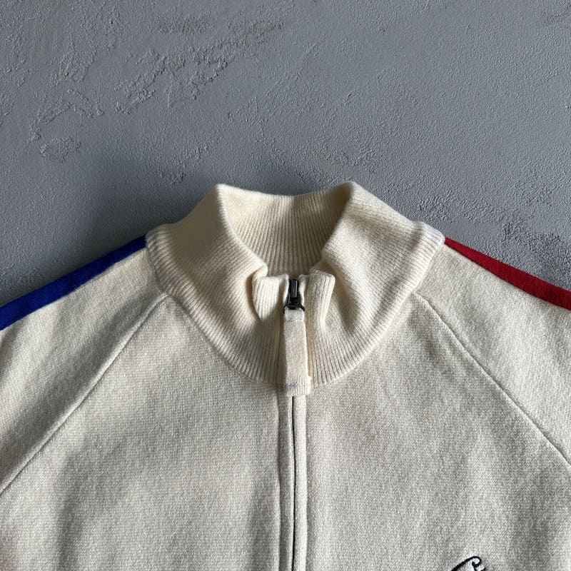 Jacket Corteiz Knit Zip Up Fleece Cream My Store