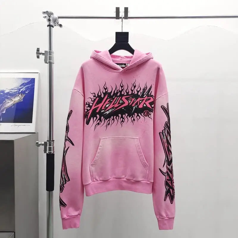 Hoodie Hellstar Brainwashed Without Brain Pink My Store