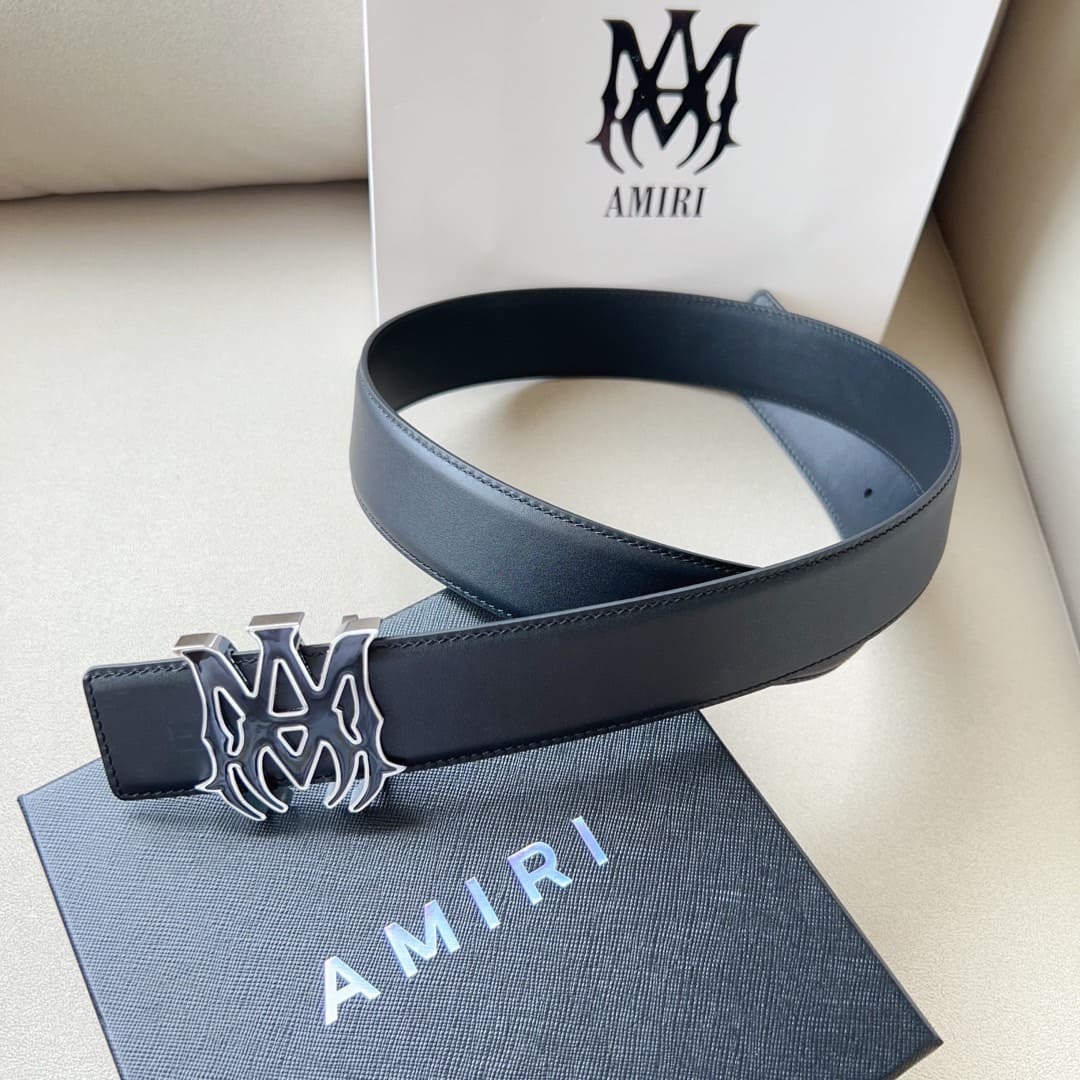 Belt Amiri Black Logo