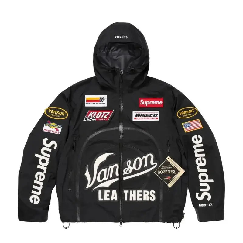 Jaqueta Supreme x Vanson GORE-TEX Shell Black -   The Plug 