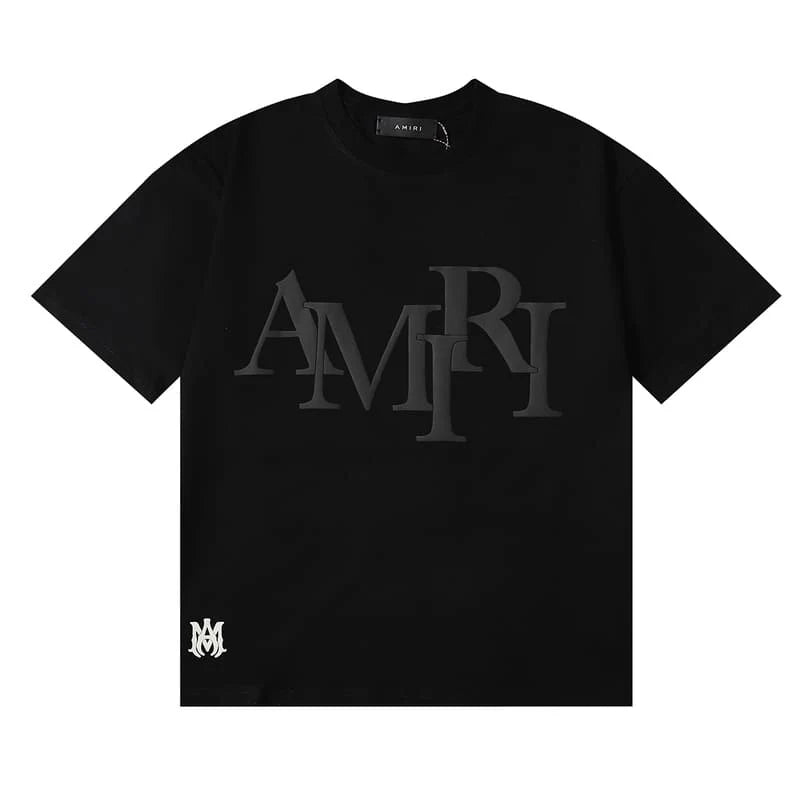 T shirt Amiri Staggered Black logo