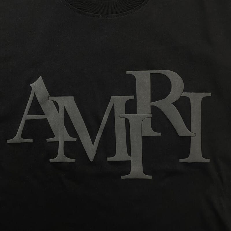 T shirt Amiri Staggered Black logo