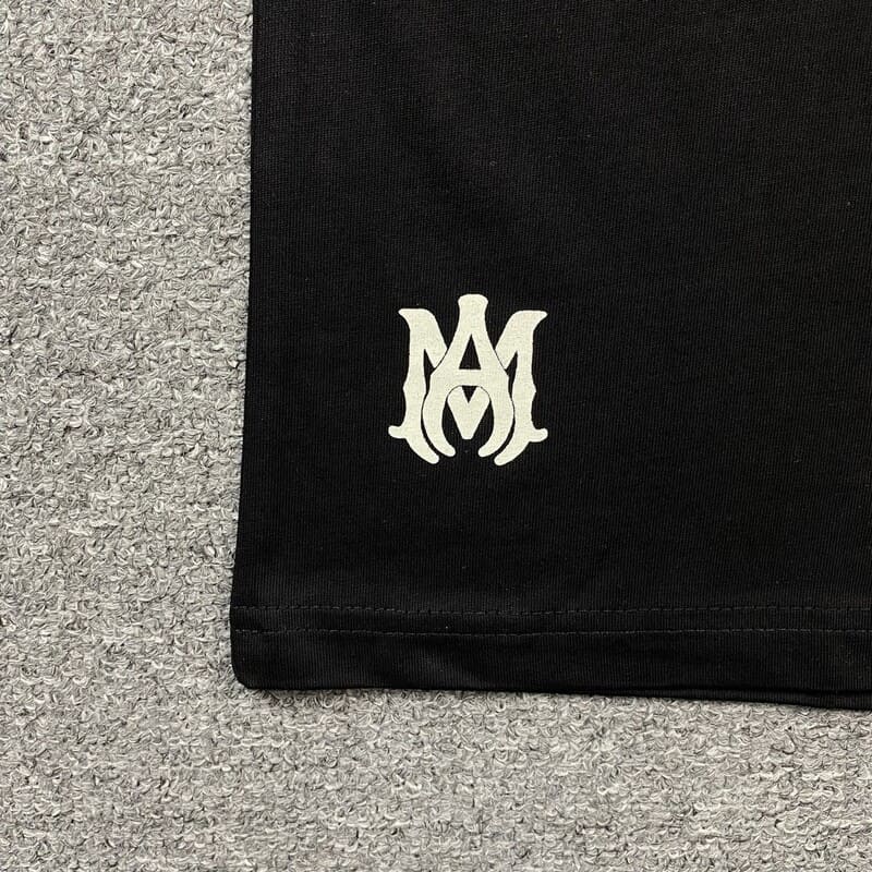 T shirt Amiri Staggered Black logo