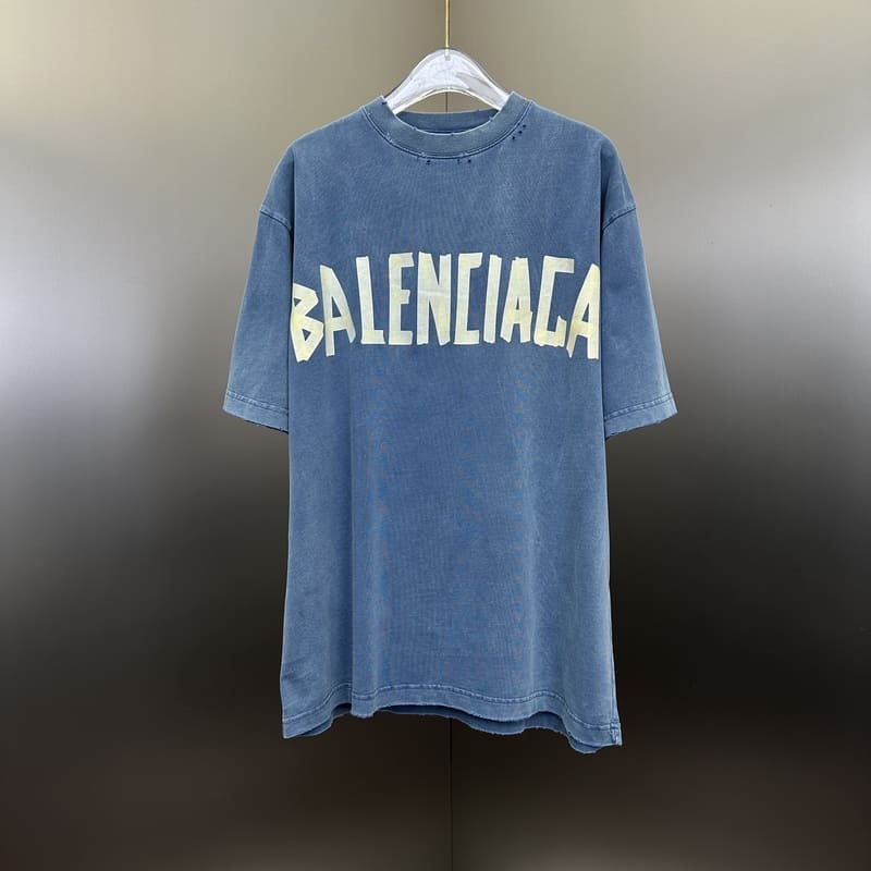 Balenciaga Tape Type Blue T Shirt My Store