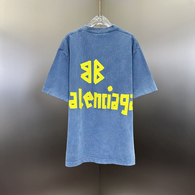 Balenciaga Tape Type Blue T Shirt My Store