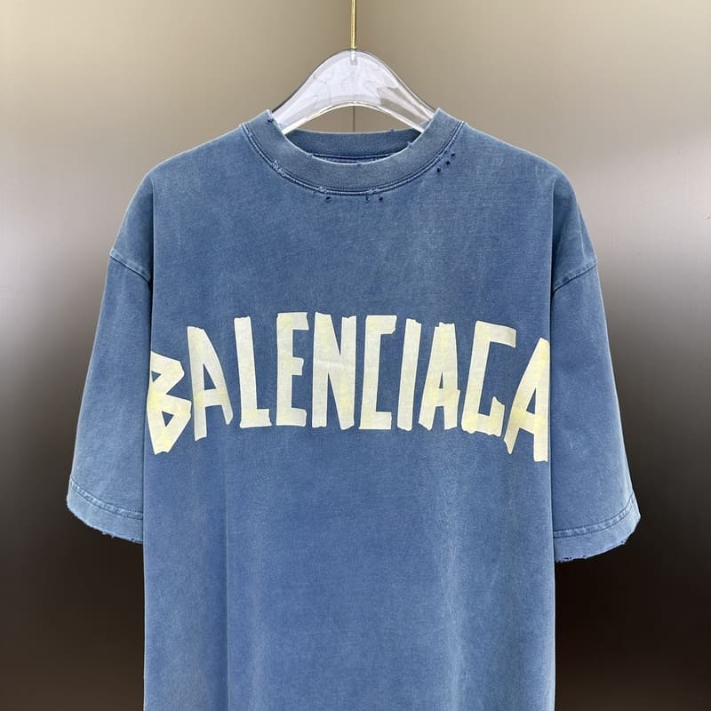 Balenciaga Tape Type Blue T Shirt My Store