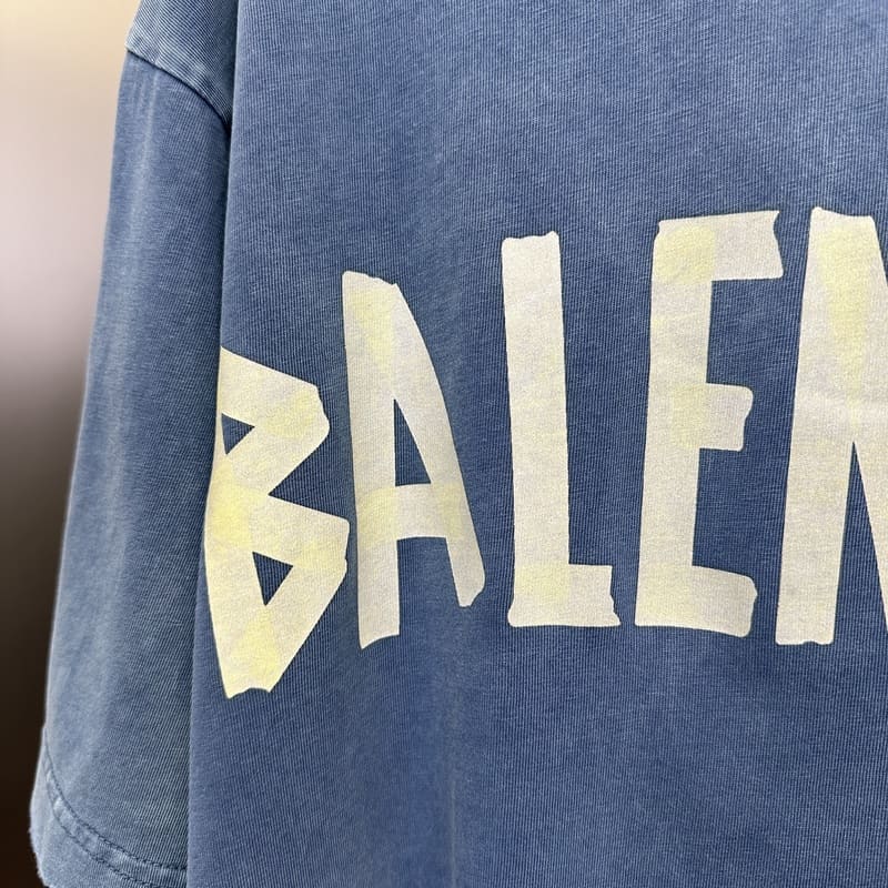 Balenciaga Tape Type Blue T Shirt My Store