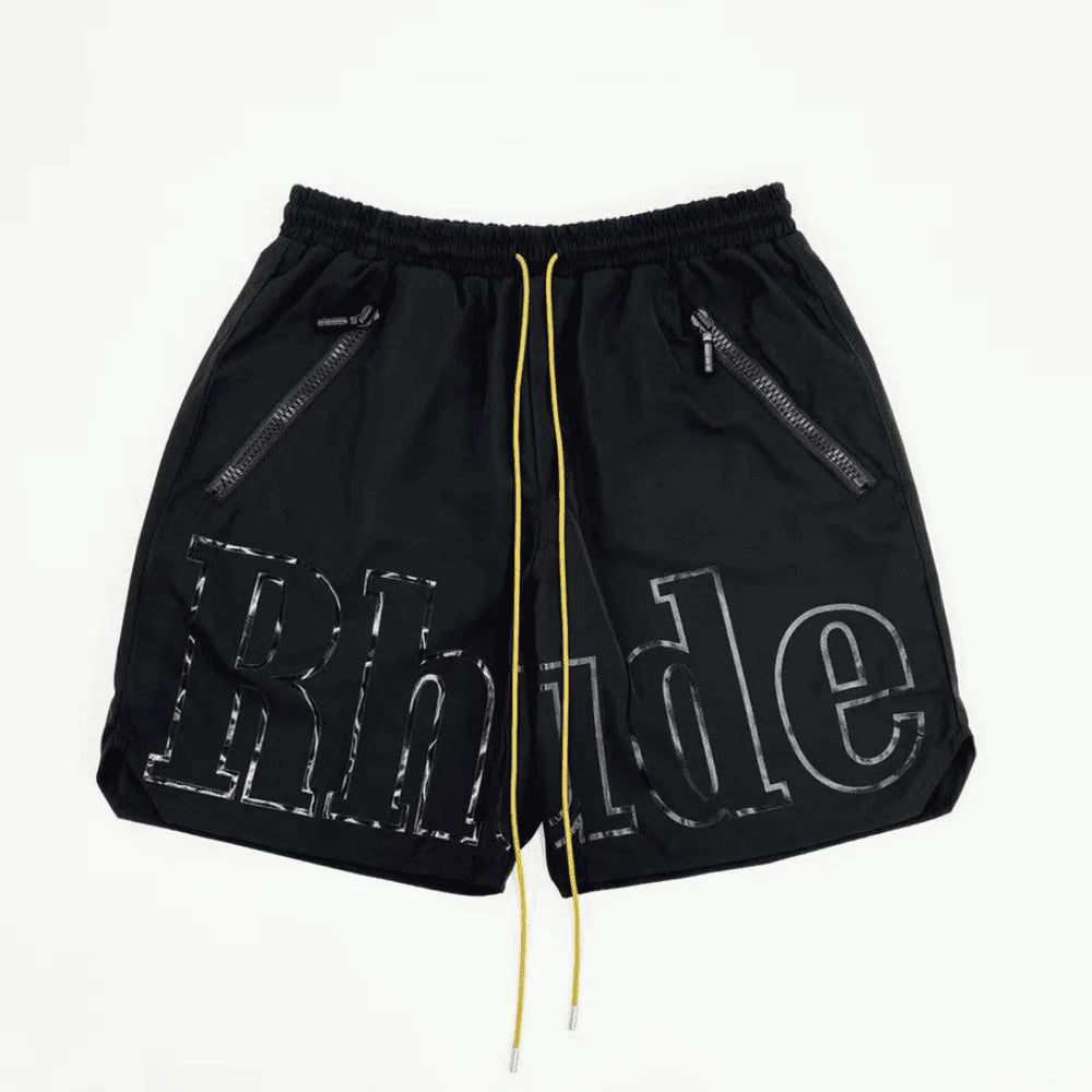 Rhude RH Logo Shorts All Black My Store