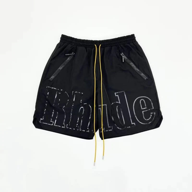 Rhude RH Logo Shorts All Black My Store